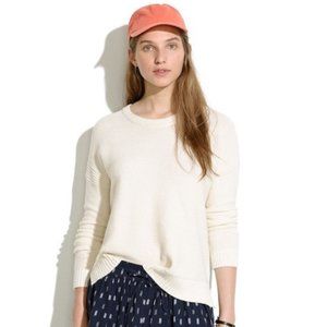 Madewell Cotton Blend Texturework Pullover Sweater Cream Size XS
